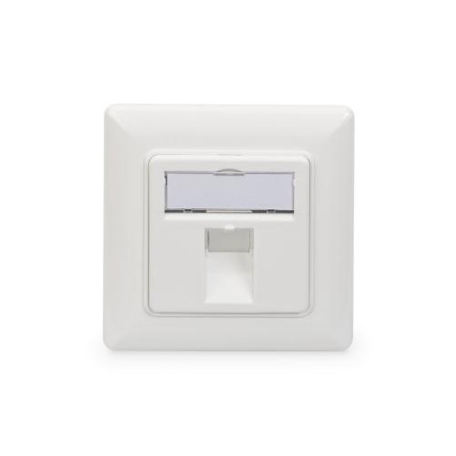 Plastron 80x80mm sortie droite 1 - Prise RJ45