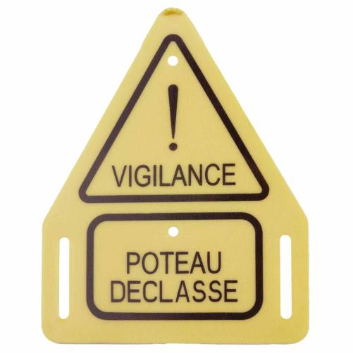Étiquette "Poteau déclassé" - Jeu de frappe, marquage manuel