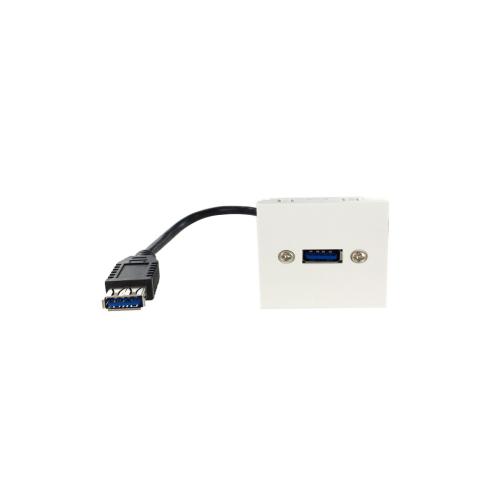 Plastron 45x45 USB3.0A F vers F  - Prise RJ45