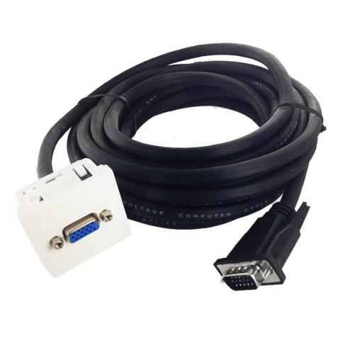 Plastron 45x45 HD15 F vers câble - Prise RJ45