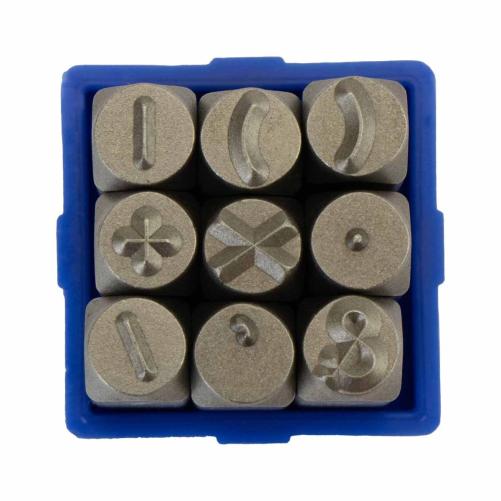Jeu de 9 caractères spéciaux 5mm - Jeu de frappe, marquage manuel