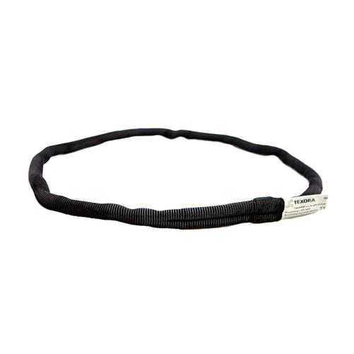 Sangle compact noire cousue 0,5m - Mousqueton et connecteur