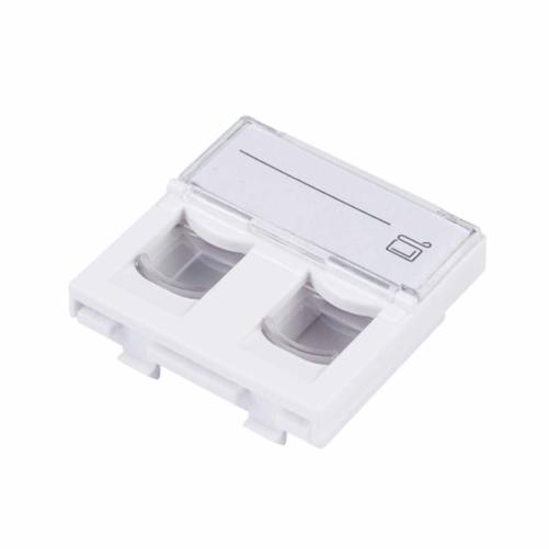 Plastron RJ45 droit 45x45 2 port - Prise RJ45